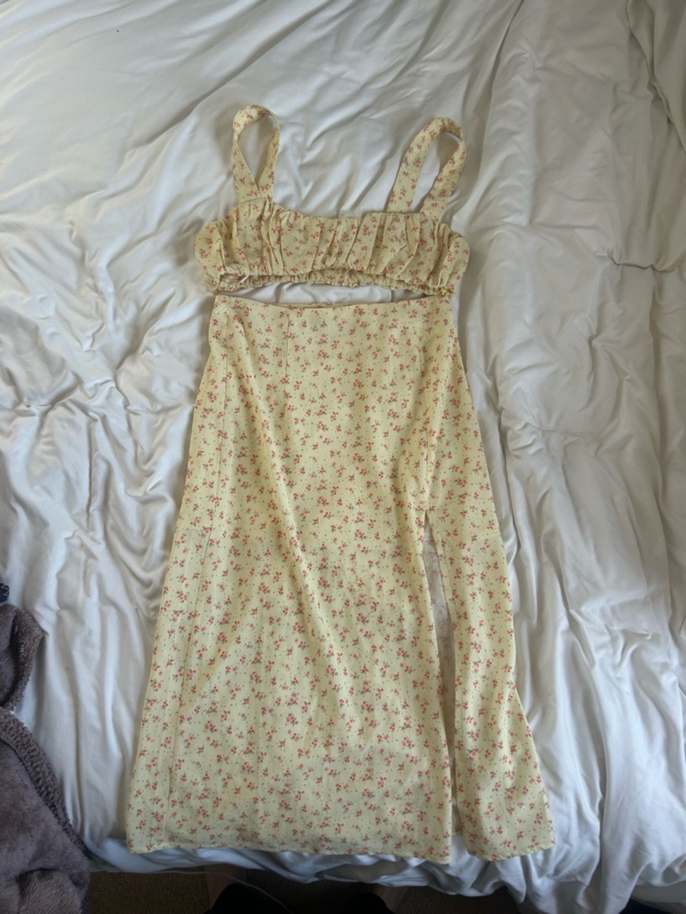 Princess Polly Cream Floral Two-Piece Dress Set - Picture 5 of 6